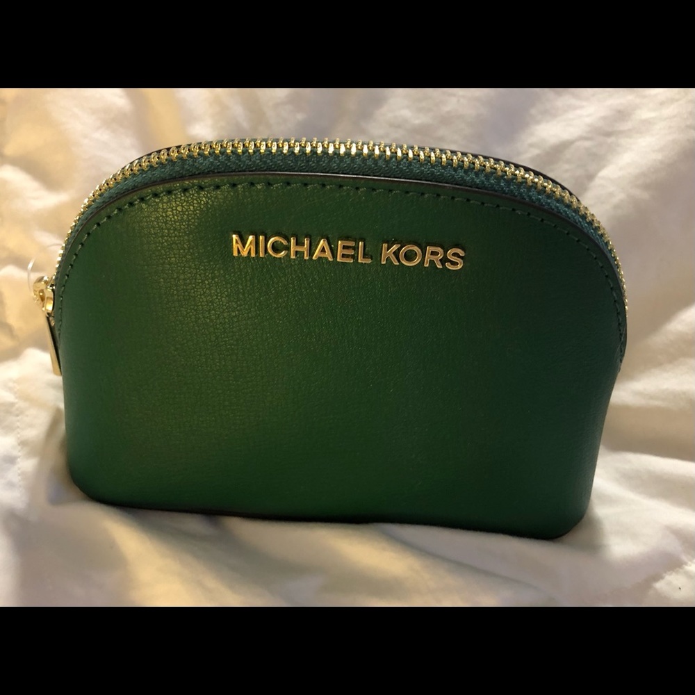 Michael Kors emerald green small make up bag